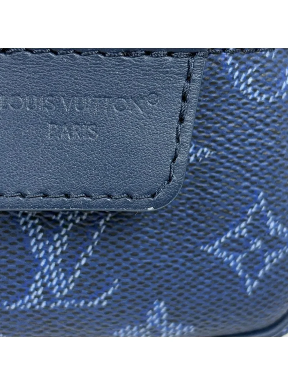 Louis Vuitton Mini Dopp Kit Monogram Heritage Leather Chien Blue Handbag